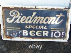 Vintage Large Piedmont Special 10 Cent Beer Double Sided Metal Sign 72 x 36 in