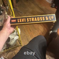 Vintage Levi Strauss & Co. Stand Topper Sign 151/2W3H Double Sided