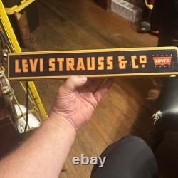 Vintage Levi Strauss & Co. Stand Topper Sign 151/2W3H Double Sided