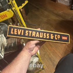 Vintage Levi Strauss & Co. Stand Topper Sign 151/2W3H Double Sided