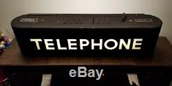 Vintage Lighted BELL SYSTEMS Double-Sided TELEPHONE Sign Art Deco Circa 1940's