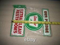 Vintage Look Sinclair 12 Restroom Double Sided Flanged Sign Car Gas Oil