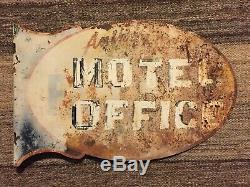 Vintage MOTEL OFFICE Steel Sign Double Sided Metal Authorized MUST SEE