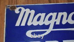 Vintage Magnolene Ford Motor Oil Porcelain Double Sided Flange Advertising Sign