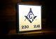 Vintage Masonic Lodge Freemason Double-sided Lighted Sign Mason Advertising Lamp