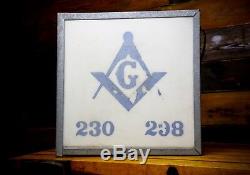 Vintage Masonic Lodge Freemason Double-Sided Lighted Sign Mason Advertising lamp