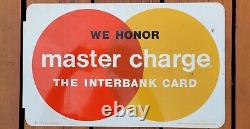 Vintage Master Charge The Interbank Card Double-Sided Metal Sign 16x10