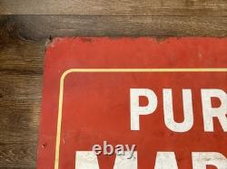 Vintage Metal Advertising Sign PURE MAPLE SYRUP FOR SALE HERE Double Sided