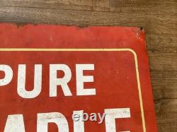 Vintage Metal Advertising Sign PURE MAPLE SYRUP FOR SALE HERE Double Sided