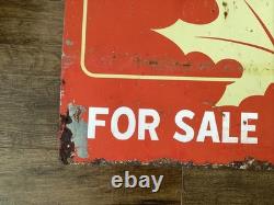 Vintage Metal Advertising Sign PURE MAPLE SYRUP FOR SALE HERE Double Sided