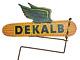 Vintage Metal Dekalb Flying Ear Spinner Wind Vane Farm Seed Sign Double Sided