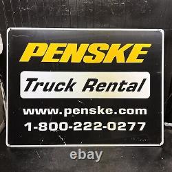 Vintage Metal Penske Truck Rental Sign Double Sided 40 In X 30 In Advertising