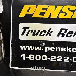 Vintage Metal Penske Truck Rental Sign Double Sided 40 In X 30 In Advertising