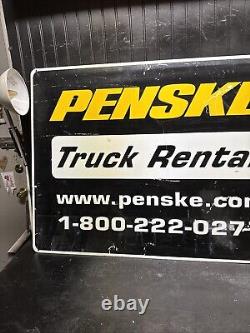 Vintage Metal Penske Truck Rental Sign Double Sided 40 In X 30 In Advertising