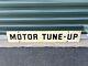 Vintage Metal Tin Sign Garage Motor Tune Up Double Sided Original 36x6 Rare