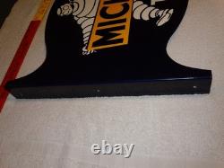 Vintage Michelin Tires Bibendum Man Cigar 22.5 Metal Gasoline & Oil Flange Sign