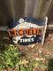 Vintage Michelin Tires? Double Sided Flange? Porcelain Sign Display 22x19
