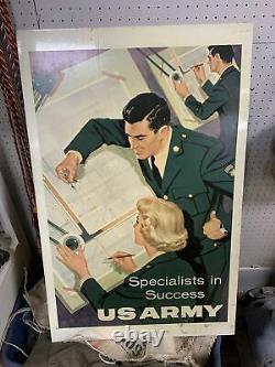 Vintage Military Sign Double Sided Metal 37 X 25 10601