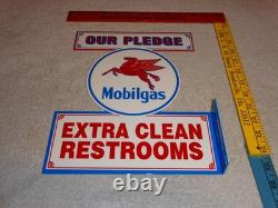Vintage Mobil Mobilgas Clean Restrooms Pegasus 12 X10 Gasoline Oil Flange Sign