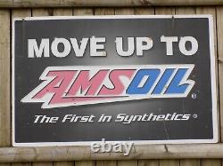 Vintage Move Up to Amsoil Layered Plastic Double Sided Sign