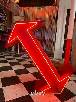 Vintage Neon Double Arrow Sign Two Sided RESTORED REWIRED 1950s