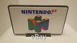 Vintage Nintendo N64 Retail Store RARE DISPLAY SIGN Double-Sided NES UNDERNEATH