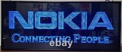 Vintage Nokia 252 Turbo Red Double Sided Advertising Hanging Light Up Sign RARE