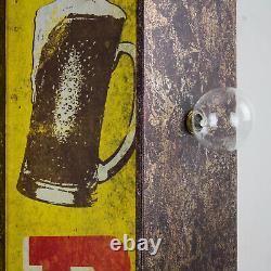 Vintage Old Fashioned Retro Cold Beer Bar Sign, Double Sided LED Lighted Marquee