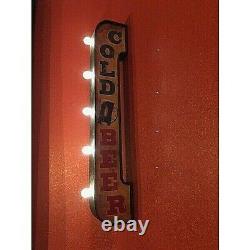 Vintage Old Fashioned Retro Cold Beer Bar Sign, Double Sided LED Lighted Marquee