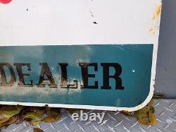 Vintage Oliver Porcelain Sign Large Outboard Boat Motor Double Sided Oil Gas 35