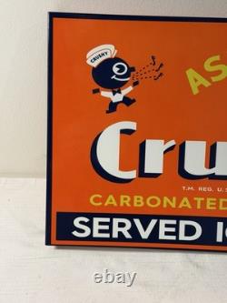 Vintage Orange Crush Soda Flange Sign Double Sided Ask For A Crush Crushy