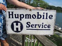 Vintage Original 1915 Hupmobile Service Porcelain Sign Double Sided Hupp Motor