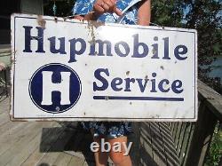 Vintage Original 1915 Hupmobile Service Porcelain Sign Double Sided Hupp Motor