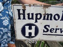 Vintage Original 1915 Hupmobile Service Porcelain Sign Double Sided Hupp Motor