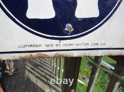 Vintage Original 1915 Hupmobile Service Porcelain Sign Double Sided Hupp Motor