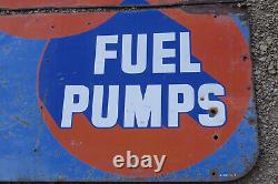 Vintage Original 1950s AC Spark Plugs Fuel Pumps Double Sided Advertising Sign