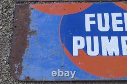 Vintage Original 1950s AC Spark Plugs Fuel Pumps Double Sided Advertising Sign