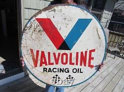 Vintage Original 1967 Valvoline Racing Oil Sign Double Sided Sign As Shown