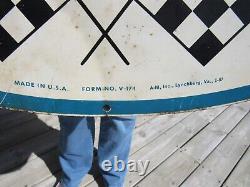 Vintage Original 1967 Valvoline Racing Oil Sign Double Sided Sign As Shown