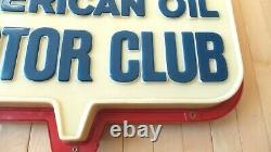 Vintage Original American Oil Motor Club Double Sided Embossed Hanging Sign