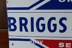 Vintage Original Briggs & Stratton Service Parts Double Sided Metal Sign 36