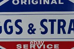 Vintage Original Briggs & Stratton Service Parts Double Sided Metal Sign 36