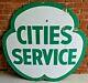 Vintage Original Cities Service Dual-sided 47 Porcelain Sign Good Condition