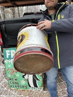 Vintage Original Double Cola Soda Pop Syrup Metal Can Sign 10 gallon 2 sided