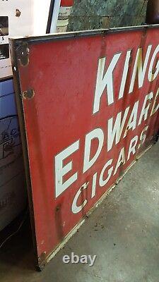 Vintage Original Double Sided Porcelain King Edward Cigars Sign 70 x 46