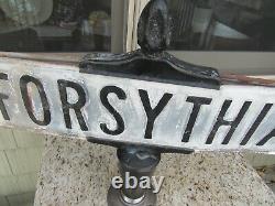 Vintage Original Forsythia Double Sided Heavy Embossed Street Sign With Mount