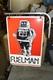 Vintage! Original Fuelman Robot Gas Station Advertising Sign 24x16 Double Sided
