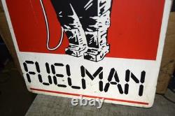 Vintage! Original Fuelman Robot Gas Station Advertising Sign 24x16 Double Sided