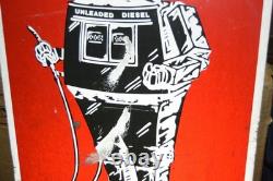 Vintage! Original Fuelman Robot Gas Station Advertising Sign 24x16 Double Sided