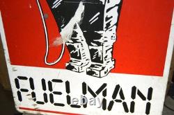 Vintage! Original Fuelman Robot Gas Station Advertising Sign 24x16 Double Sided
